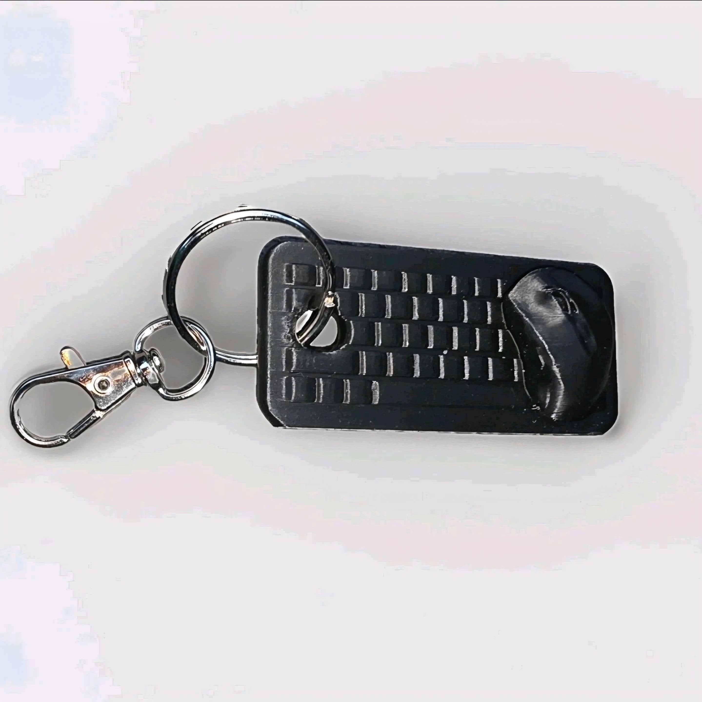 PC Gamer Keyboard & Mouse 3D Printed Keychain